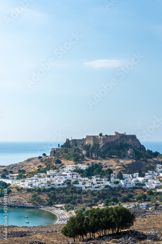 View of the acropolis of Lindos