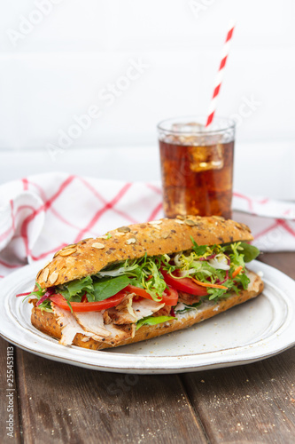 Sandwich with roast turkey