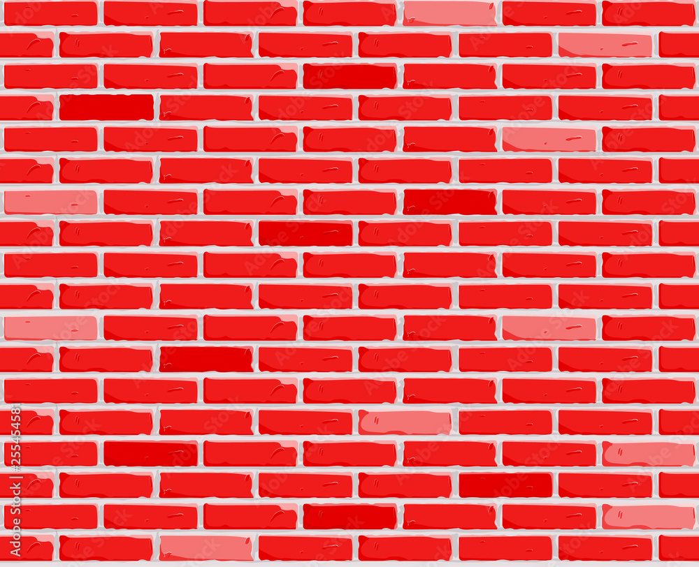 Red Brick wall background. Texture of bricks. Seamless Vector illustration. Vector Red Brick wall background. Texture of bricks. Seamless Vector illustration. Vector