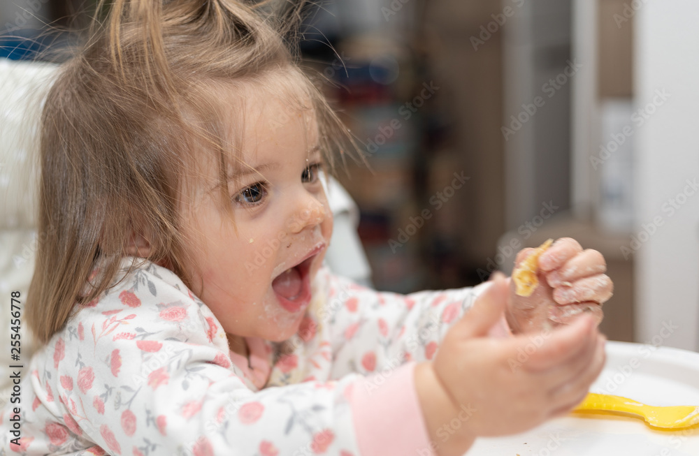 Eat. Baby. Girl. Cute. Funny. Meal. Hands. Body. Part