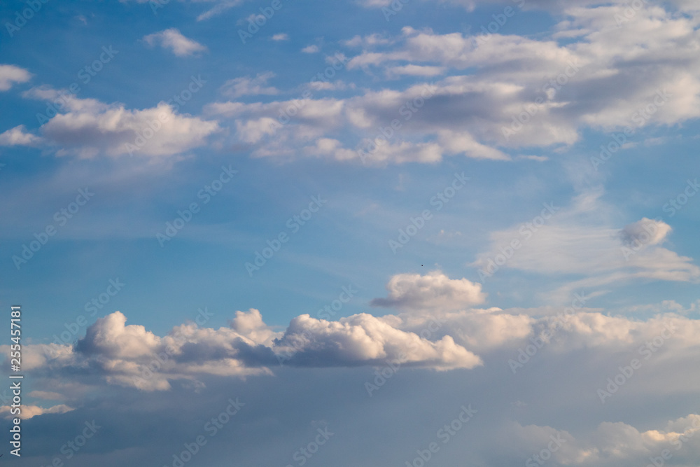 Obraz premium Beautiful dramatic blue sky clouds after rain background