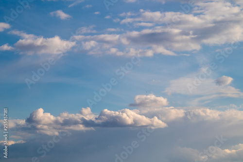 Beautiful dramatic blue sky clouds after rain background