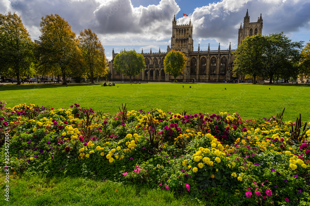 College green park and Bristol cathedral side view