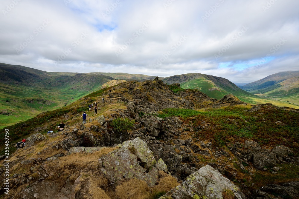 Line of walkers on Helm Crag Line of walkers on Helm Crag