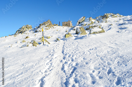 Beautiful Winter  Mountain Landscape in Bulgaria ,Vitosha mountain ,Cherni vruh,Black Peak photo