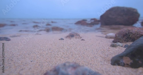 Tide Rolling Up Over Sand to the Camera