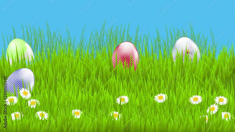 Animação com ovos de Páscoa coloridos