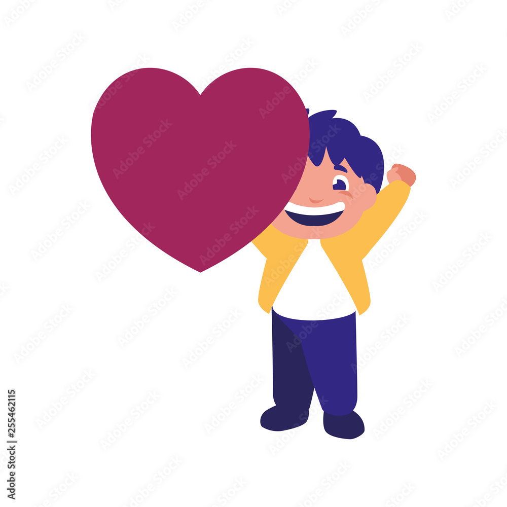 smiling boy holding heart love smiling boy holding heart love