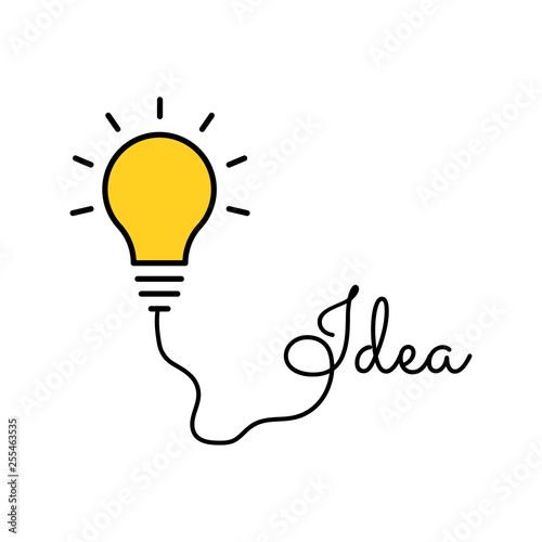Bulb light idea. concept of...
