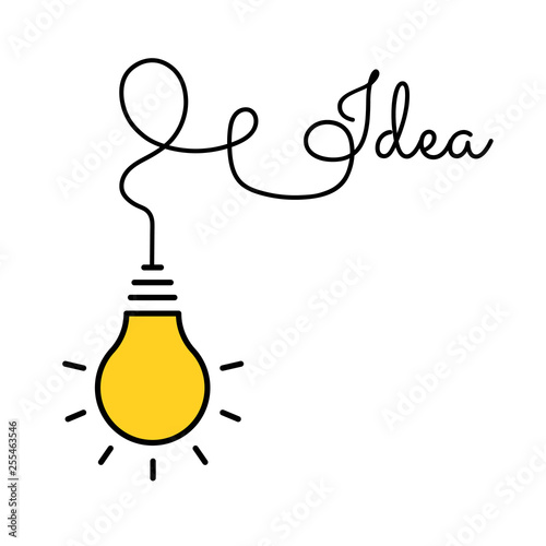 Bulb light idea. concept of...