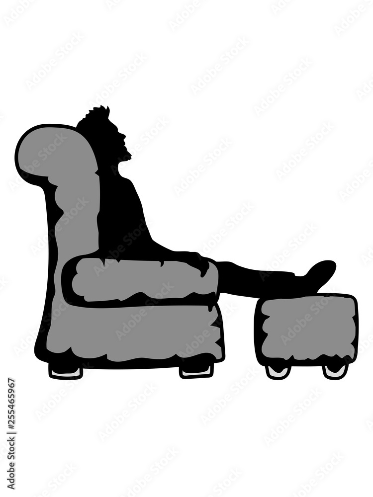 schlafen wohnzimmer möbel tv schauen gucken unterhaltung hocker sessel  sitzen bequem fernsehen ausruhen entspannen komfort sofa clipart design  Stock Illustration | Adobe Stock