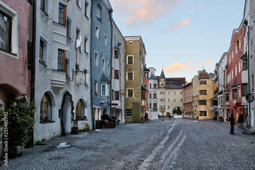 Rattenberg, Austria - january 2018: View of the picturesque town of Rattenberg in Austrian state of Tyrol near Innsbruck. It is the smallest town in the country. photo
