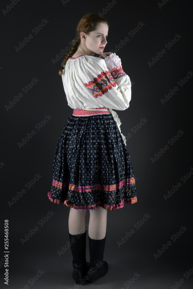 Slovak folklore woman. Folklore dancer. Slovak folklore woman. Folklore dancer.