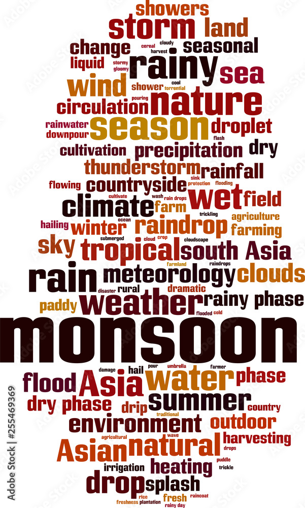 Obraz premium Monsoon word cloud