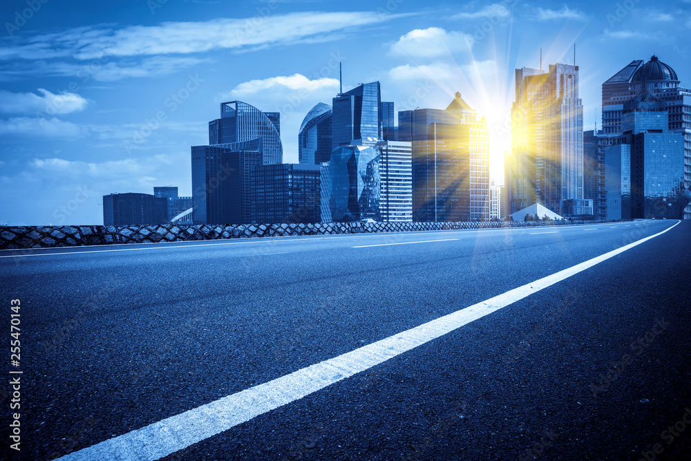 Fototapeta premium Road surface and sky cloud landscape..