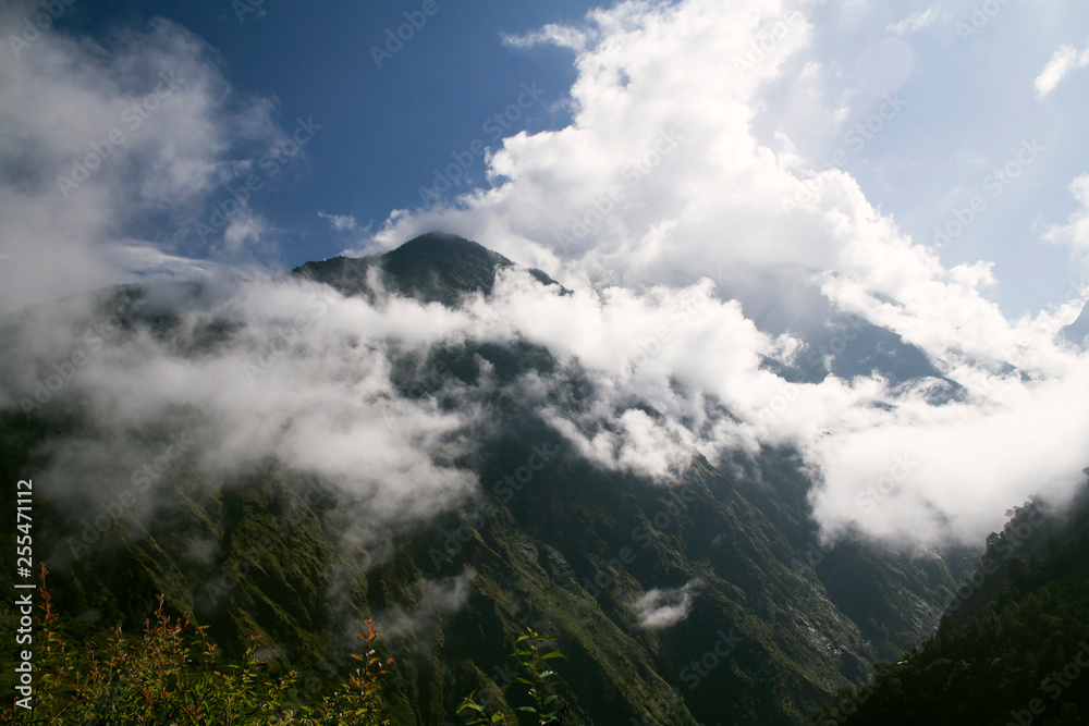 Cloudy Himalayan Mountain
