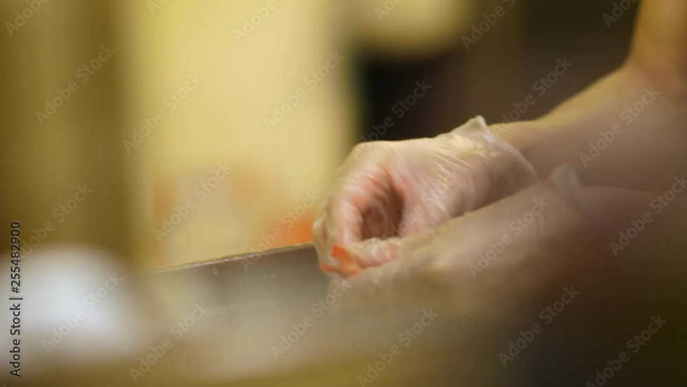Shrimp are washed and checked for food preparation Shrimp are washed and checked for food preparation