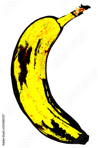 Photo banana in the style of Andy Warhol