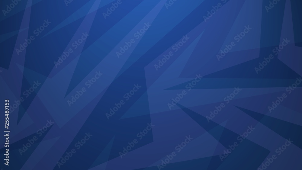 abstract blue background with modern art shapes and triangle angles and ...