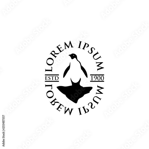 penguin walk logo icon designs vector illustration silhouette