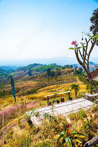 Mountain view with view point in Nan province photo