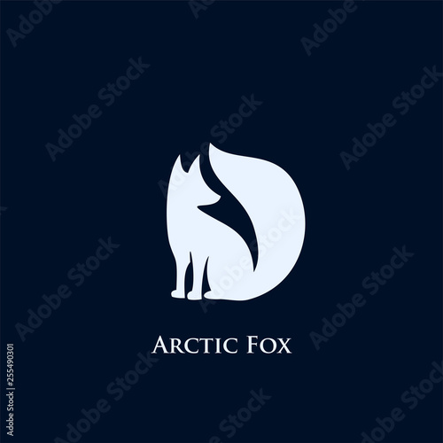 Arctic fox logo symbol - vector illustration