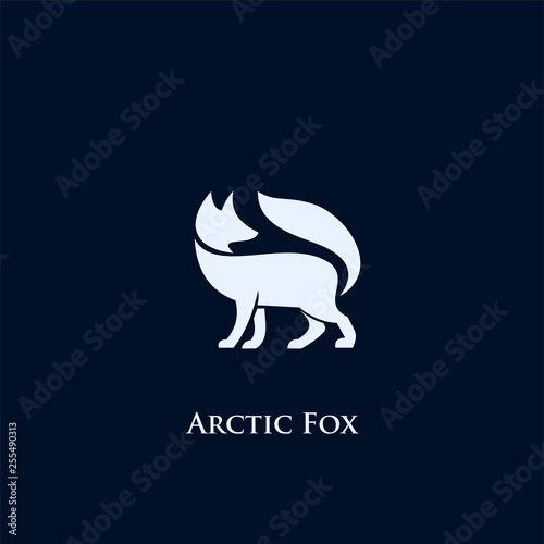 Arctic fox logo symbol - vector illustration