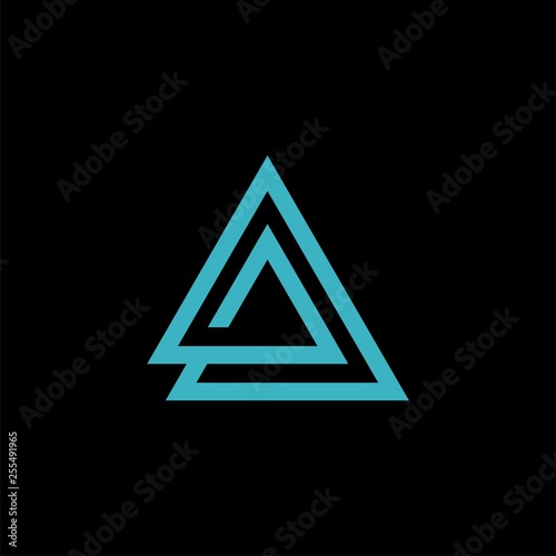 triangle line logo template - Vector