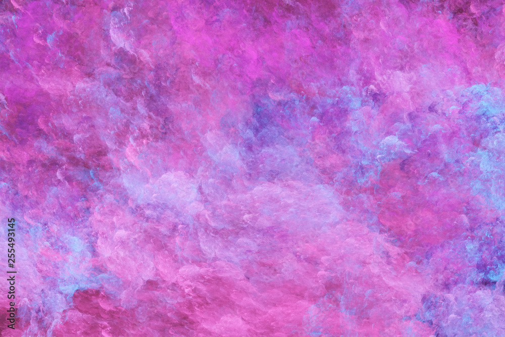 Abstract surreal purple clouds. Expressive colorful texture. Fractal background. Digital art. 3d rendering.
