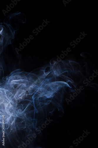 Smoke on a black background.