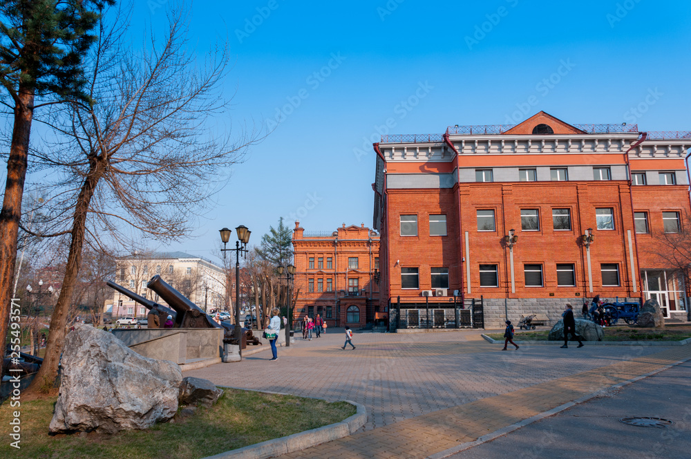 Russia, Khabarovsk, May 1, 2018: the building of the Khabarovsk Regional Museum. N.I. Grodekova