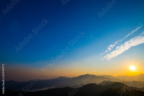 Sunset time at Phrachao Luang view point in Chiang Rai province photo