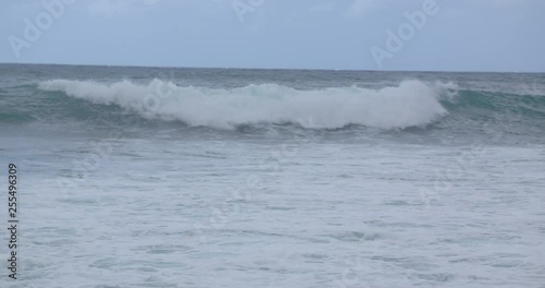 Waves Rolling off the Coast Oahu in Slow Motion