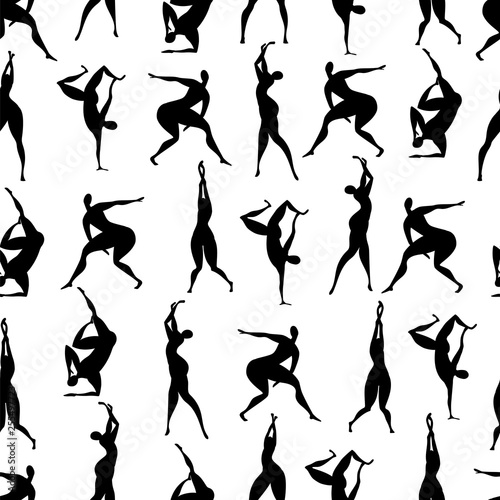 people dance. silhouette of dancing people. seamless pattern