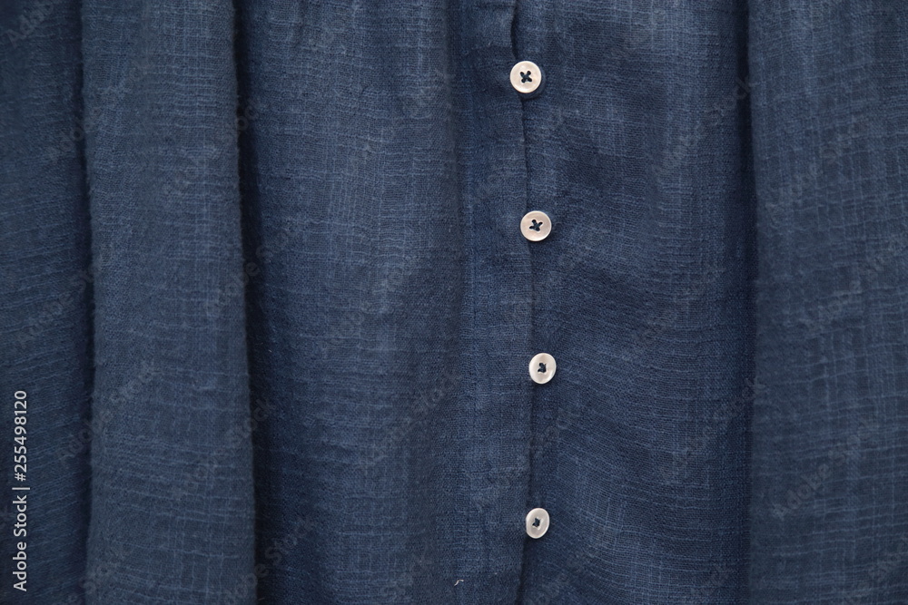 Full frame Handmade Button down shirt.close up.