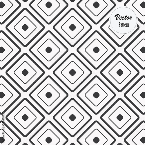 rounded corner of squares shape or diamond shape, monochrome stylish, vector pattern