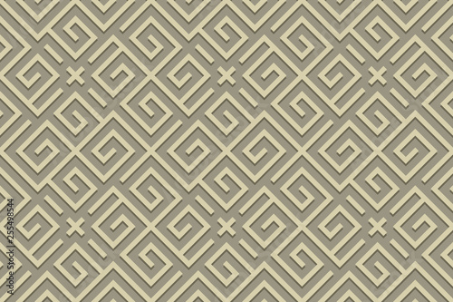 Striped seamless geomitrical pattern. Stylish monochrome trellis. Sacred geometry background. Maze.