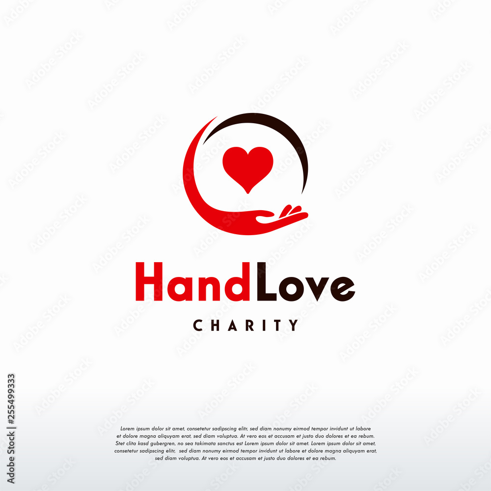 hand Love logo designs vector, Charity logo template