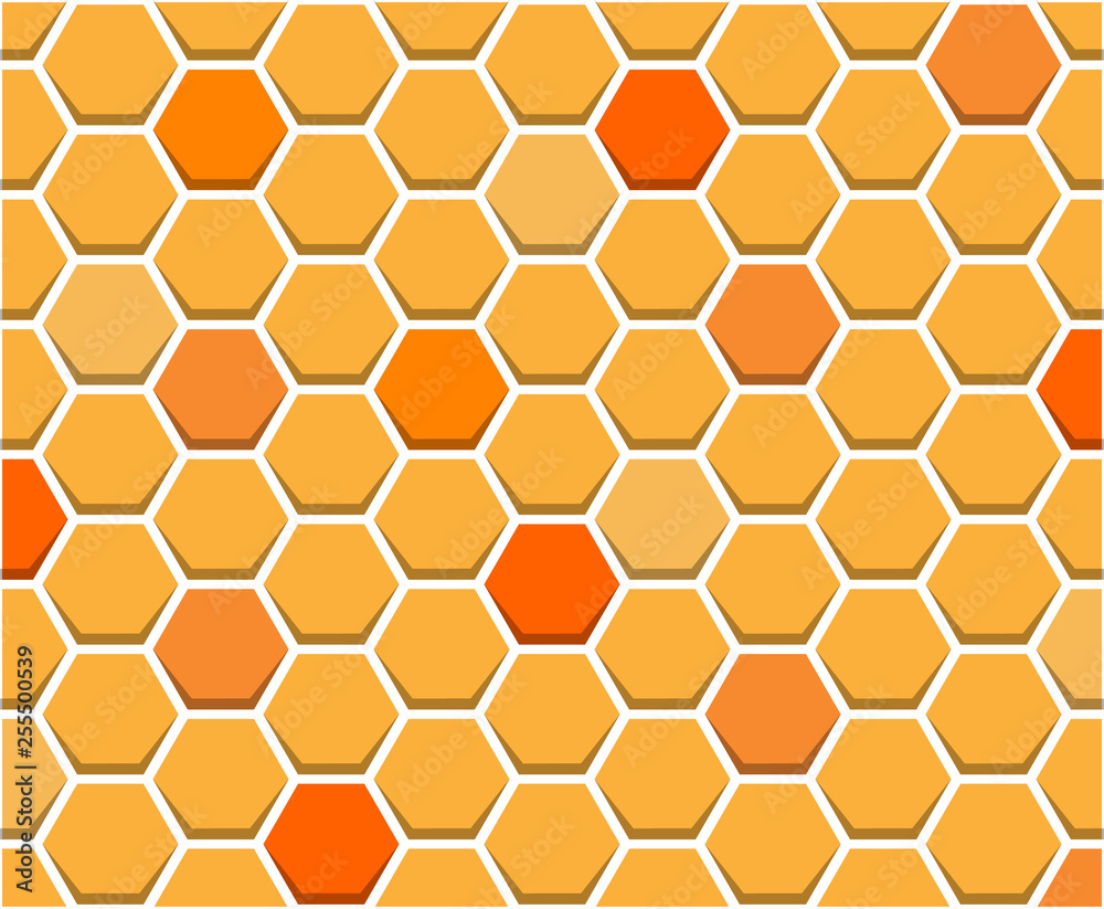 orange honeycomb pattern seamless on white background orange honeycomb pattern seamless on white background