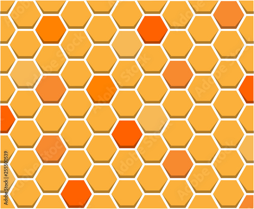 orange honeycomb pattern seamless on white background