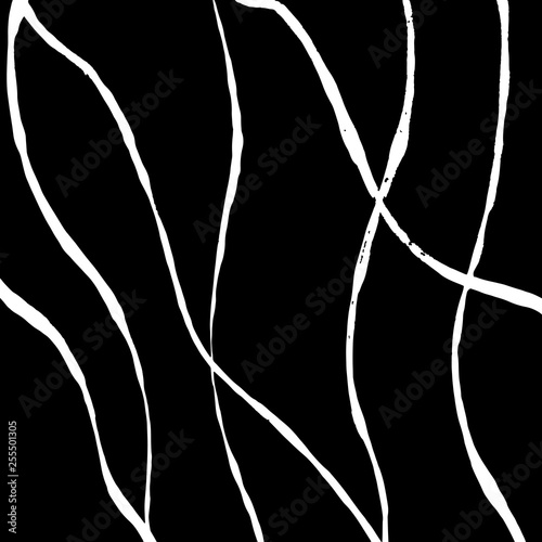 Brush grunge pattern. White and black vector.