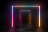 colorful glowing lines, 3d rendering