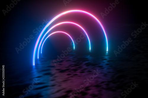 Fototapeta Naklejka Na Ścianę i Meble -  colorful glowing lines, 3d rendering