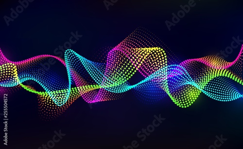 Sound wave background. Abstract audio equalizer, digital voice technology, music waveform signal. Vector sound wave motion