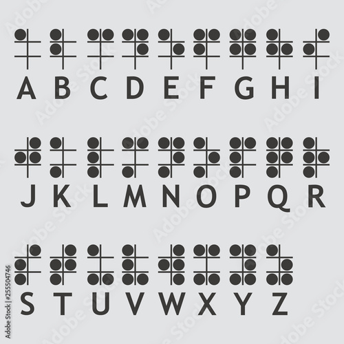 Braille alphabet letters icon isolated of flat style. Vector illustration.