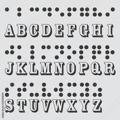 Braille alphabet letters icon isolated of flat style. Vector illustration.