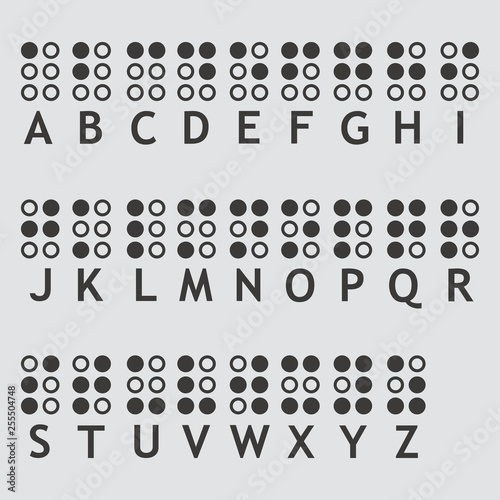 Braille alphabet letters icon isolated of flat style. Vector illustration.