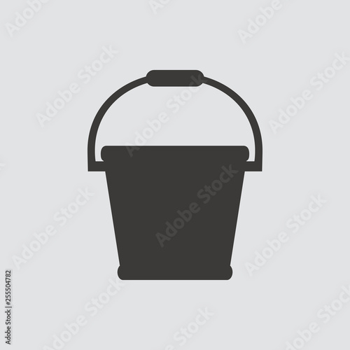 Bucket icon isolated of flat style. Vector illustration.