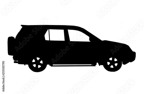 silhouette car on white background