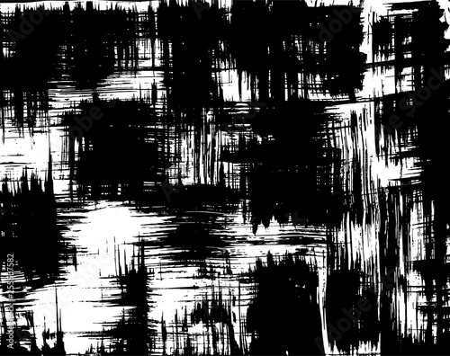 Brush grunge pattern. White and black vector.